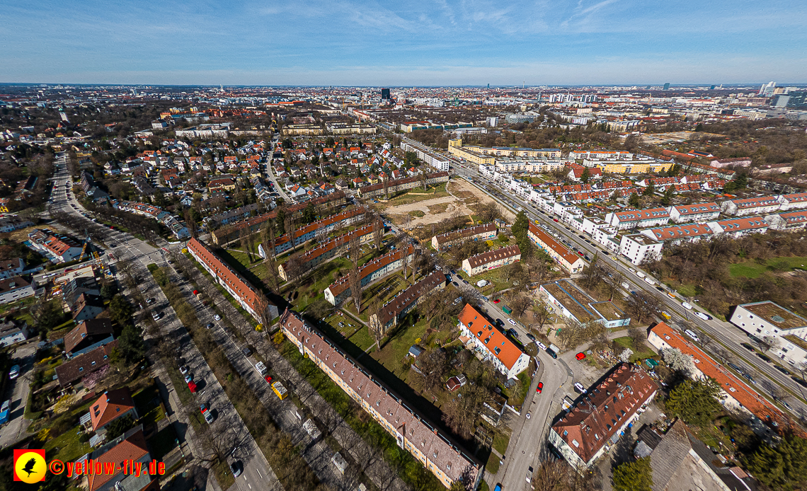 21.03.2023 - Luftbilder von der Baustelle Maikäfersiedlung in Berg am Laim